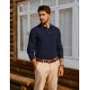 imagePJ PAUL JONES Mens Sweater Cable Knit Polo Collar Sweaters for Fall WinterNavy