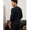 imagePJ PAUL JONES Mens Sweater Casual Henley Pullover Cable Knitted SweaterBlack