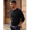 imagePJ PAUL JONES Mens Sweater Casual Henley Pullover Cable Knitted SweaterBlack