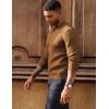 imagePJ PAUL JONES Mens Sweater Casual Henley Pullover Cable Knitted SweaterCoffee