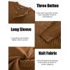 imagePJ PAUL JONES Mens Sweater Casual Henley Pullover Cable Knitted SweaterCoffee