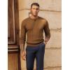 imagePJ PAUL JONES Mens Sweater Casual Henley Pullover Cable Knitted SweaterCoffee