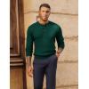 imagePJ PAUL JONES Mens Sweater Casual Henley Pullover Cable Knitted SweaterDark Green