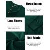 imagePJ PAUL JONES Mens Sweater Casual Henley Pullover Cable Knitted SweaterDark Green