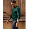 imagePJ PAUL JONES Mens Sweater Casual Henley Pullover Cable Knitted SweaterDark Green