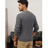 imagePJ PAUL JONES Mens Sweater Casual Henley Pullover Cable Knitted SweaterGrey