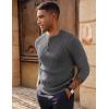 imagePJ PAUL JONES Mens Sweater Casual Henley Pullover Cable Knitted SweaterGrey