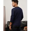 imagePJ PAUL JONES Mens Sweater Casual Henley Pullover Cable Knitted SweaterNavy Blue