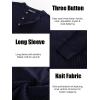 imagePJ PAUL JONES Mens Sweater Casual Henley Pullover Cable Knitted SweaterNavy Blue