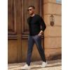 imagePJ PAUL JONES Mens Sweater Crewneck Cable Knit Textured Pullover Sweaters for FallBlack