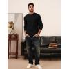 imagePJ PAUL JONES Mens Sweater Crewneck Cable Knit Textured Pullover Sweaters for FallBlack