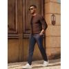 imagePJ PAUL JONES Mens Sweater Crewneck Cable Knit Textured Pullover Sweaters for FallCoffee
