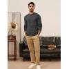 imagePJ PAUL JONES Mens Sweater Crewneck Cable Knit Textured Pullover Sweaters for FallGrey