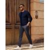 imagePJ PAUL JONES Mens Sweater Crewneck Cable Knit Textured Pullover Sweaters for FallNavy