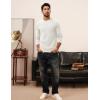 imagePJ PAUL JONES Mens Sweater Crewneck Cable Knit Textured Pullover Sweaters for FallWhite