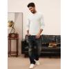 imagePJ PAUL JONES Mens Sweater Crewneck Cable Knit Textured Pullover Sweaters for FallWhite