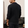 imagePJ PAUL JONES Mens Sweater V Neck Long Sleeve Casual Pullover Cable Knit Textured SweatersBlack
