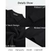 imagePJ PAUL JONES Mens Sweater V Neck Long Sleeve Casual Pullover Cable Knit Textured SweatersBlack