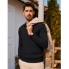 imagePJ PAUL JONES Mens Sweater V Neck Long Sleeve Casual Pullover Cable Knit Textured SweatersBlack