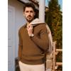 imagePJ PAUL JONES Mens Sweater V Neck Long Sleeve Casual Pullover Cable Knit Textured SweatersCoffee
