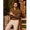 imagePJ PAUL JONES Mens Sweater V Neck Long Sleeve Casual Pullover Cable Knit Textured SweatersCoffee
