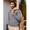imagePJ PAUL JONES Mens Sweater V Neck Long Sleeve Casual Pullover Cable Knit Textured SweatersDark Grey