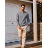 imagePJ PAUL JONES Mens Sweater V Neck Long Sleeve Casual Pullover Cable Knit Textured SweatersDark Grey
