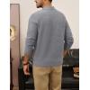 imagePJ PAUL JONES Mens Sweater V Neck Long Sleeve Casual Pullover Cable Knit Textured SweatersDark Grey