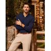 imagePJ PAUL JONES Mens Sweater V Neck Long Sleeve Casual Pullover Cable Knit Textured SweatersNavy Blue