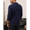 imagePJ PAUL JONES Mens Sweater V Neck Long Sleeve Casual Pullover Cable Knit Textured SweatersNavy Blue