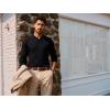 imagePJ PAUL JONES Mens Sweater V Neck Slim Fit Pullover Sweater Long Sleeve Ribbed Textured SweatersBlack
