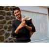 imagePJ PAUL JONES Mens Sweater V Neck Slim Fit Pullover Sweater Long Sleeve Ribbed Textured SweatersBlack