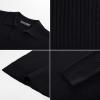imagePJ PAUL JONES Mens Sweater V Neck Slim Fit Pullover Sweater Long Sleeve Ribbed Textured SweatersBlack