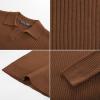 imagePJ PAUL JONES Mens Sweater V Neck Slim Fit Pullover Sweater Long Sleeve Ribbed Textured SweatersCoffee