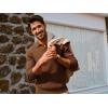 imagePJ PAUL JONES Mens Sweater V Neck Slim Fit Pullover Sweater Long Sleeve Ribbed Textured SweatersCoffee