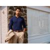 imagePJ PAUL JONES Mens Sweater V Neck Slim Fit Pullover Sweater Long Sleeve Ribbed Textured SweatersNavy Blue