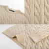 imagePJ PAUL JONES Mens Sweaters Casual Cable Knit Pullover Sweater Crewneck Twist SweatersApricot