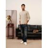 imagePJ PAUL JONES Mens Sweaters Casual Cable Knit Pullover Sweater Crewneck Twist SweatersApricot