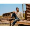 imagePJ PAUL JONES Mens Sweaters Casual Cable Knit Pullover Sweater Crewneck Twist SweatersApricot