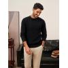 imagePJ PAUL JONES Mens Sweaters Casual Cable Knit Pullover Sweater Crewneck Twist SweatersBlack