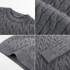 imagePJ PAUL JONES Mens Sweaters Casual Cable Knit Pullover Sweater Crewneck Twist SweatersDark Gray