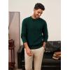 imagePJ PAUL JONES Mens Sweaters Casual Cable Knit Pullover Sweater Crewneck Twist SweatersDark Green