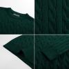 imagePJ PAUL JONES Mens Sweaters Casual Cable Knit Pullover Sweater Crewneck Twist SweatersDark Green