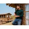 imagePJ PAUL JONES Mens Sweaters Casual Cable Knit Pullover Sweater Crewneck Twist SweatersDark Green