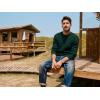 imagePJ PAUL JONES Mens Sweaters Casual Cable Knit Pullover Sweater Crewneck Twist SweatersDark Green