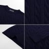 imagePJ PAUL JONES Mens Sweaters Casual Cable Knit Pullover Sweater Crewneck Twist SweatersNavy Blue