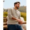 imagePJ PAUL JONES Mens Sweaters Casual Waffle Pullover Sweater Button Crewneck Textured Knit Henley SweatersBeige