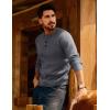 imagePJ PAUL JONES Mens Sweaters Casual Waffle Pullover Sweater Button Crewneck Textured Knit Henley SweatersDark Grey
