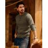 imagePJ PAUL JONES Mens Sweaters Casual Waffle Pullover Sweater Button Crewneck Textured Knit Henley SweatersKhaki Green