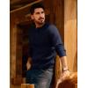 imagePJ PAUL JONES Mens Sweaters Casual Waffle Pullover Sweater Button Crewneck Textured Knit Henley SweatersNavy Blue